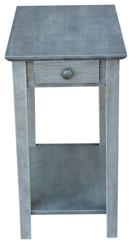 Narrow End Table, Heather Grey-Antique Washed