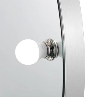 Monarch Pro Vanity Mirror, Silver, Led Globe Bulbs