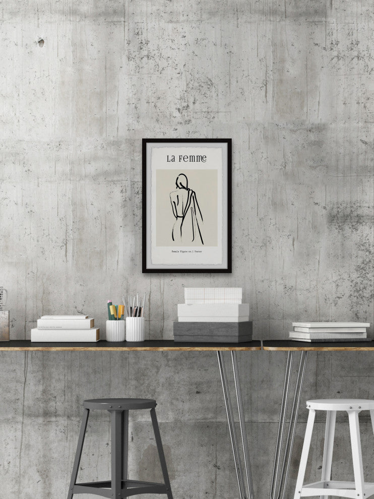 "Female Figure No 1 Poster" Framed Painting Print, 12x18