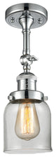 Small Bell 5" Semi-Flush Mount, Polished Chrome, Glass: Clear