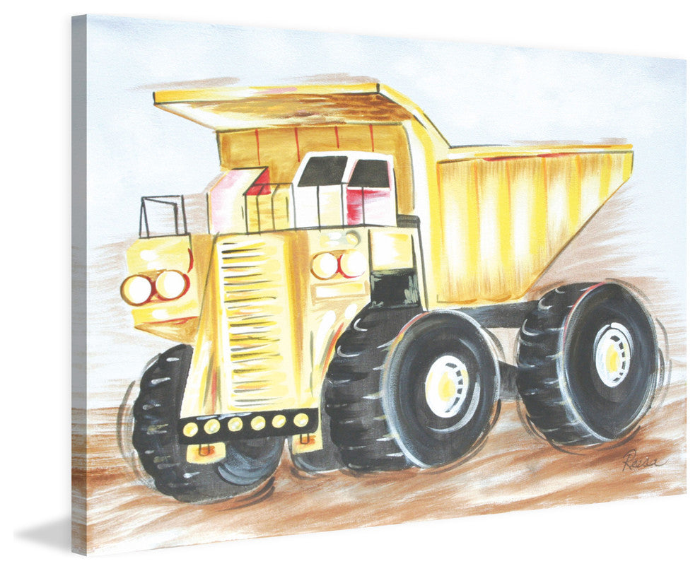 "Dump Truck" by Reesa Qualia Painting Print Wrapped Canvas, 60x40