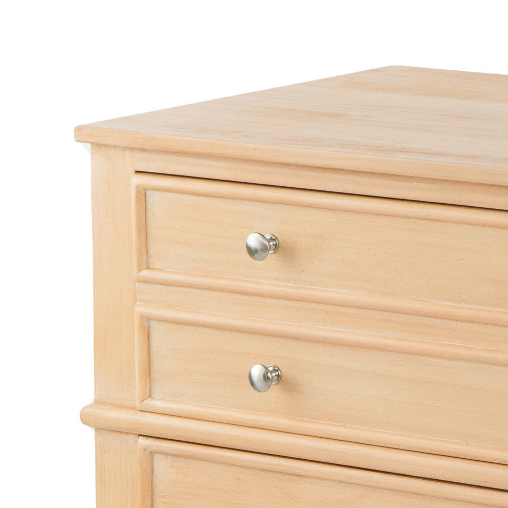 Benzara BM285224 Bedside Table, 2 Drawers, Textured Wood, Modern Veneer Brown