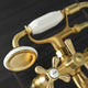 KS228SB Deck Mount Clawfoot Tub Faucet With Hand Shower, Brushed Brass