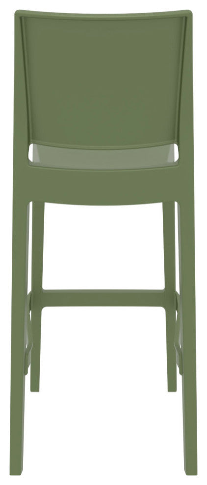 Maya Resin Bar Stool Olive Green, Set of 2
