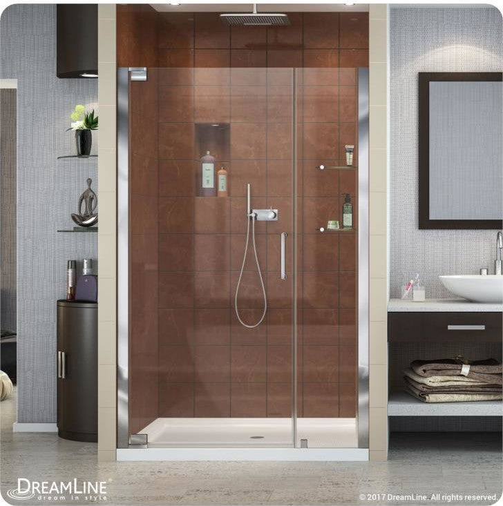 DreamLine Elegance Frameless Pivot Shower Door, Chrome, 40.75"-42.75"
