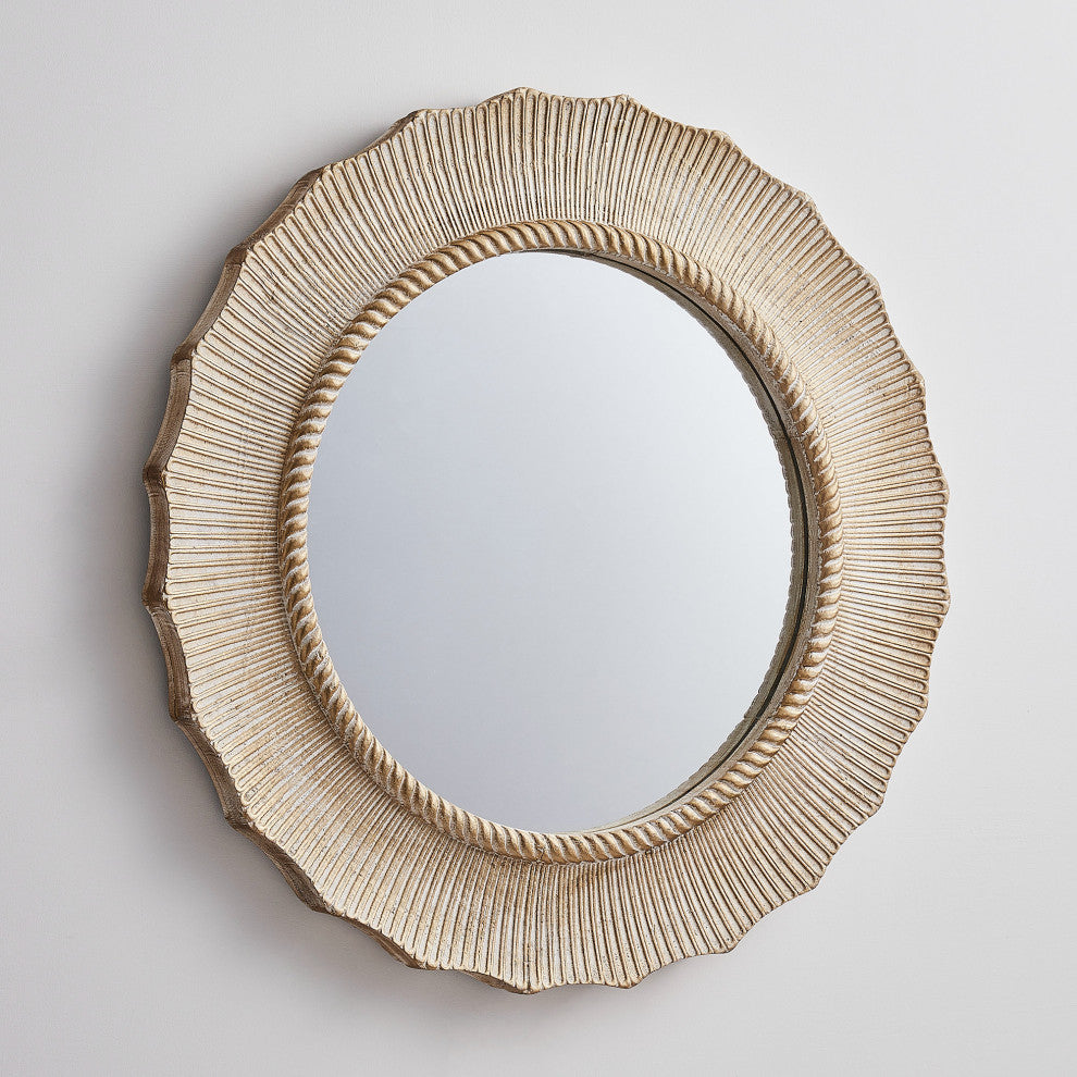 30 in. W x 30 in. H Round Farmhouse Framed Wall Bathroom Vanity Mirror