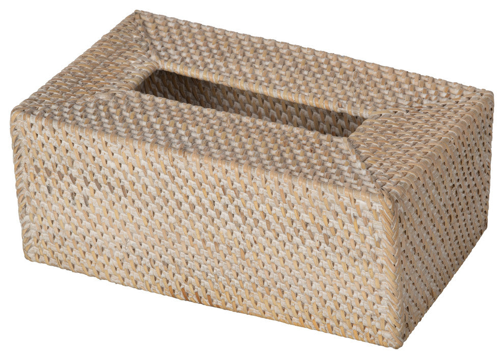 Loma Rectangular Rattan Tissue Box Cover, Latte