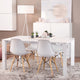 Mid Century Modern Dining Chair for Kitchen, Dining, Living Room Set of 4, White