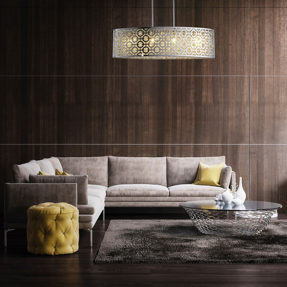 OVE Decors Ashcombe II Chrome Finish LED Integrated Pendant