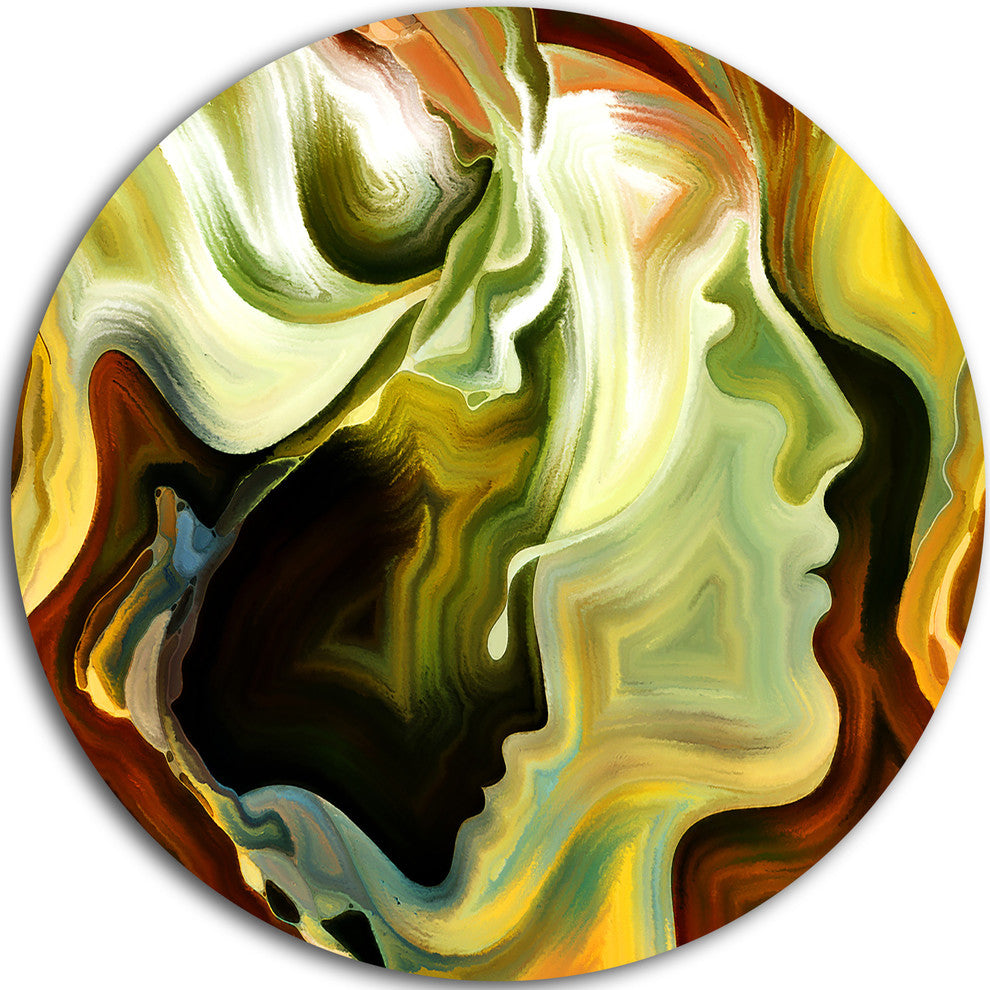 Metaphorical Inner Self, Abstract Disc Metal Artwork, 23"