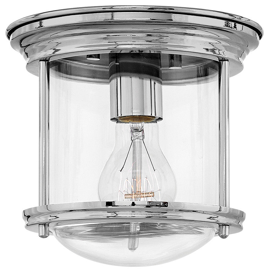 Hinkley Hadley Small Flush Mount, Chrome With Clear Glass