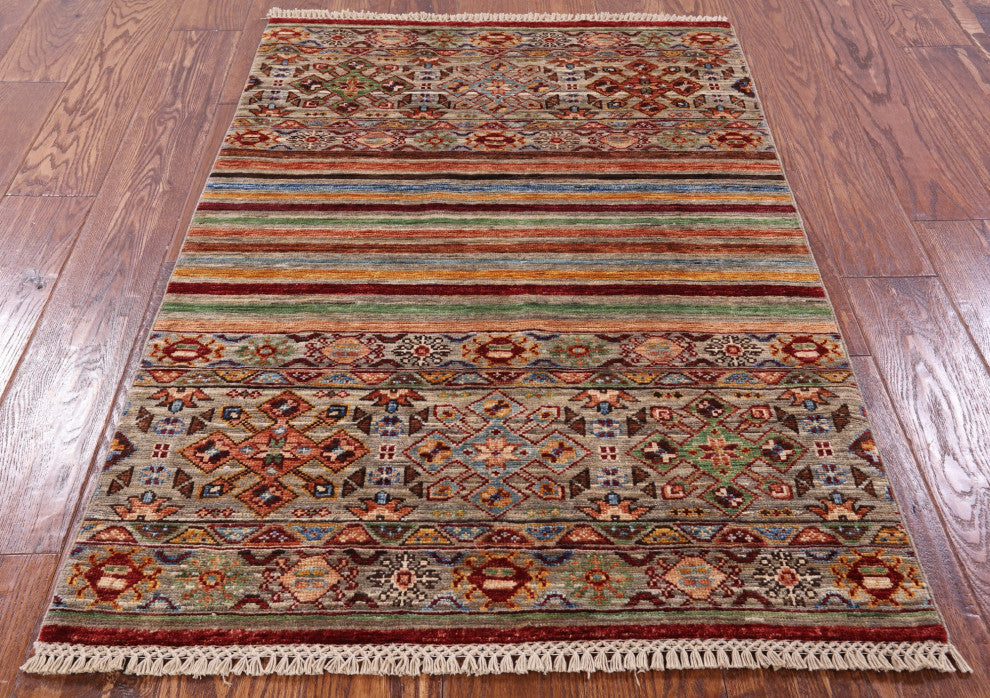 2' 9" X 4' 0" Khorjin Tribal Hand-Knotted Wool Rug Q8363