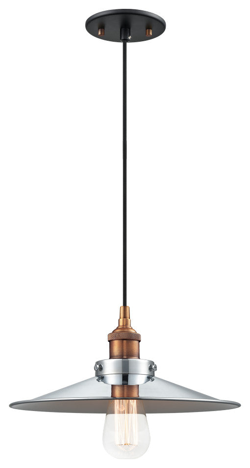 Matteo Lighting C46112AGCH One Light Pendant, Aged Gold Brass Finish
