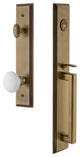 Carre' 1-Piece Dummy Handleset, D Grip and Hyde Park Knob, Vintage Brass, 849117