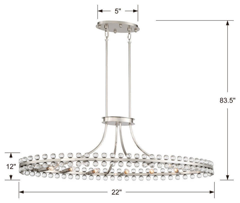 Crystorama Clover 12 Light Chandelier CLO-8897-BN