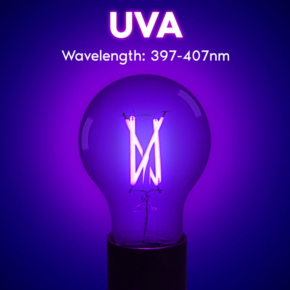 Luxrite A19 UV LED Black Light Bulb Enclosed Fixture Rated E26 6-Pack