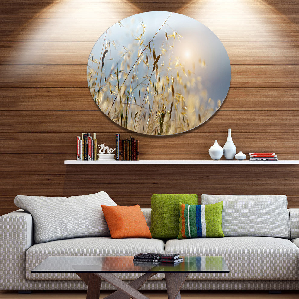 Typical Tuscany Sunset Italy, Landscape Disc Metal Wall Art, 23"