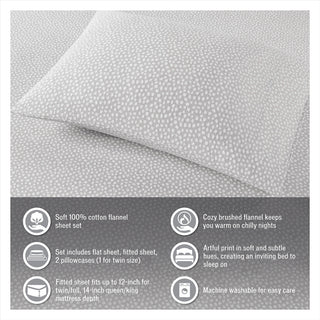 True North by Sleep Philosophy Cozy Flannel Printed Sheet Set, Blue