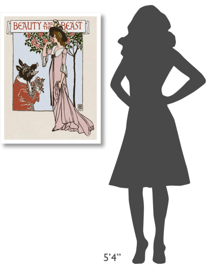 "Beauty and the Beast Title Page" Digital Paper Print by Walter Crane, 26"x34"