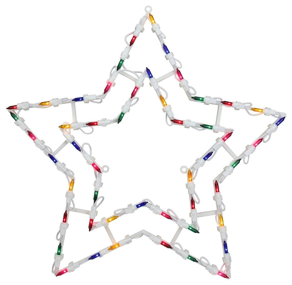 18" Lighted Star Christmas Window Silhouette Decoration