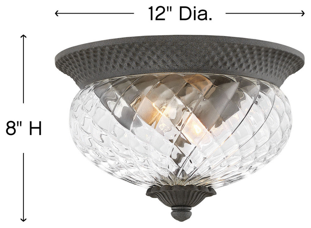 Hinkley Plantation Small Flush Mount, Museum Black