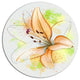 Cute Yellow Flower With Green Splashes, Floral Round Wall Art, 23"