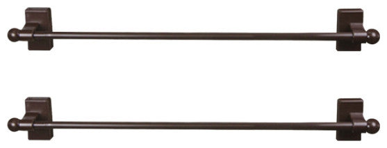 Self-Adhesive Wall Mount Rod, 17"-30", Set of 2, Cocoa