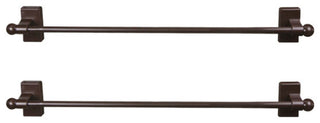 Self-Adhesive Wall Mount Rod, 17"-30", Set of 2, Cocoa