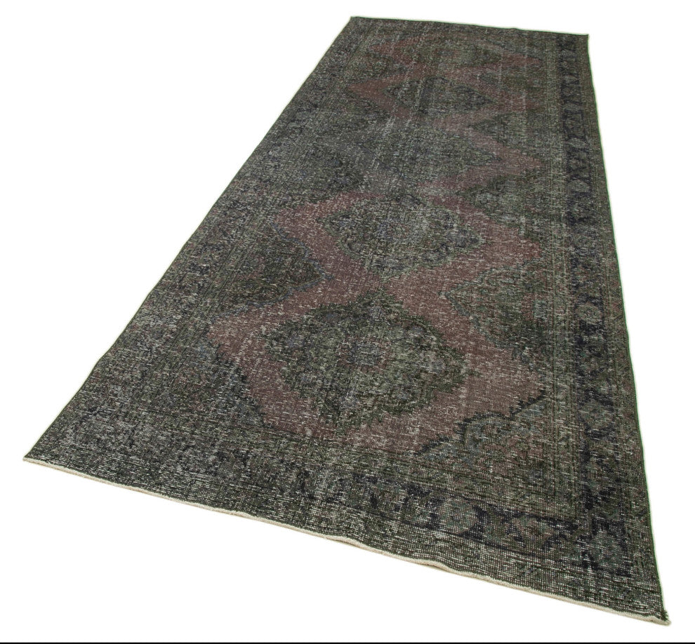 Rug N Carpet - Hand-knotted Turkish 4' 7" x 12' 4" Vintage Runner Rug