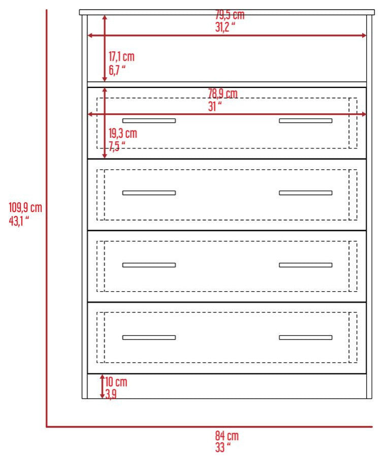 Serbian Four Drawer Dresser, Black