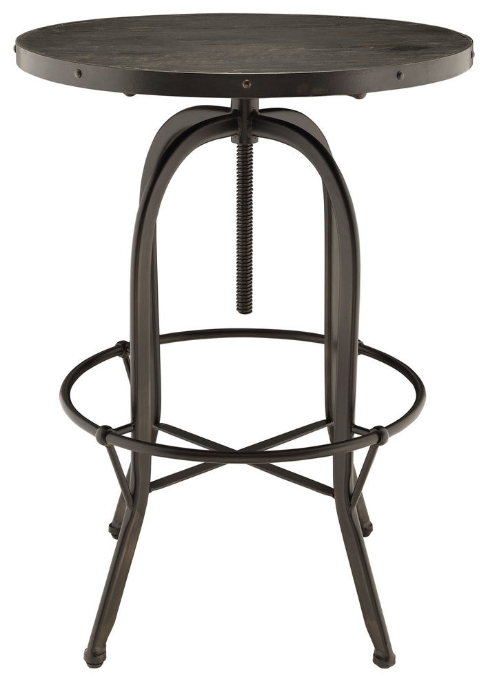 Industrial Modern Dining Bar Table 3-Piece Set, Black Metal