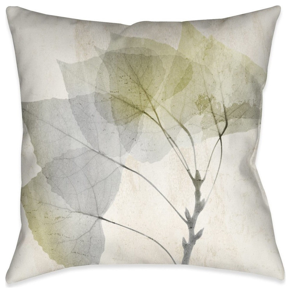 Laural Home Smoky X-Ray Leaves 18" X 18" Indoor Decorative Pillow