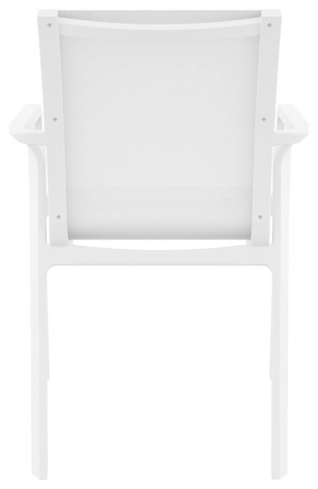 Pacific Sling Arm Chair, Set of 2, White Frame/White Sling