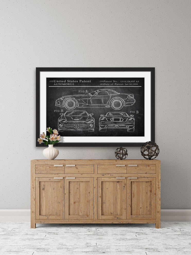 "Sports Car Design" Framed Painting Print, 18"x12"