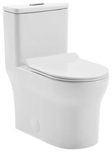 Burdon One-Piece Square Toilet Dual Flush 0.8/1.28 GPF, Glossy White