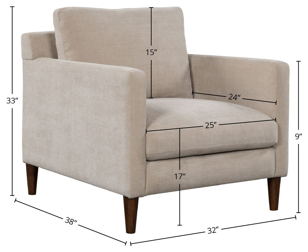 Las Vegas Upholstered Club Chair, Fawn
