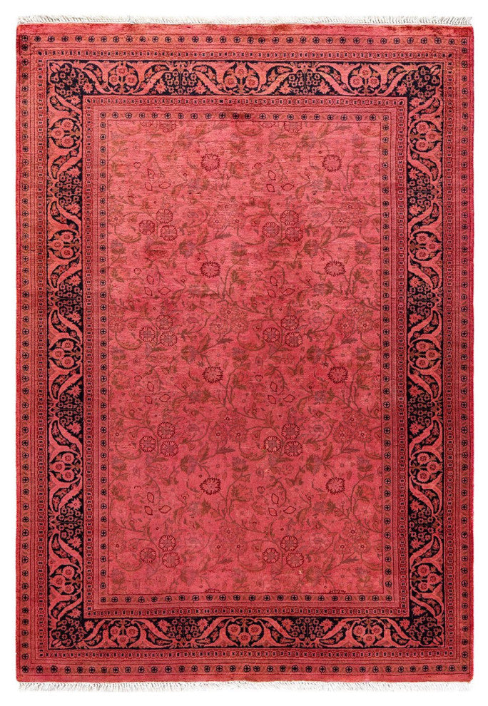 Fine Vibrance, One-of-a-Kind Hand-Knotted Area Rug Pink, 4'2"x5'10"