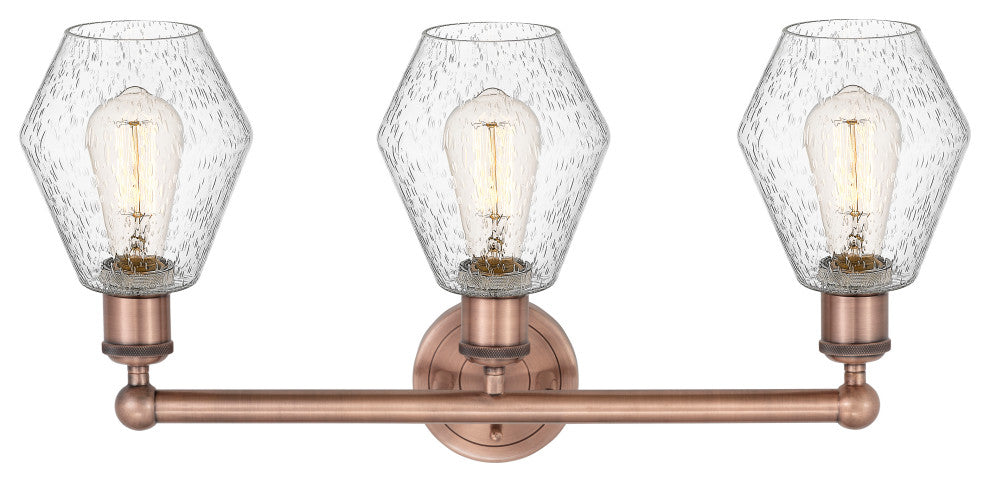 Cindyrella 3-Light 24" Bath Vanity Light, Antique Copper, Seedy Shade