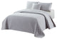 Bibb Home 4 Piece Solid Quilt Set, Silver, King
