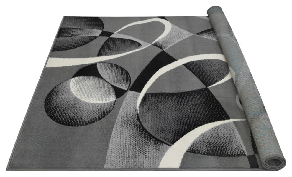 Modern Accent Rug, Gray, 10'5"x7'6"