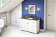 Addington Modern 48" White Vanity, Boulder Cultured Marble Vanity Top