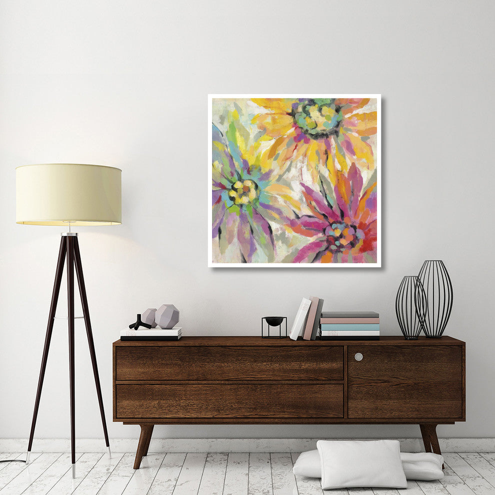 "Abstracted Petals I" Digital Paper Print by Silvia Vassileva, 42"x42"