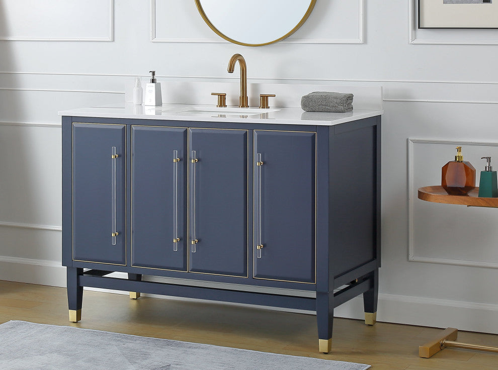 Tennant Brand Navy Blue Bertone Sink Bathroom Vanity, 48"