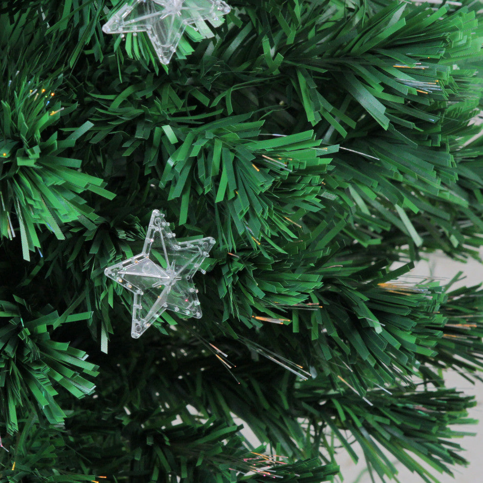 4' Pre-Lit Fiber Optic Artificial Christmas Tree with Stars