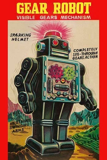 Gear Robot- Framed Paper Poster 20" x 30"