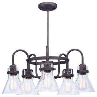 Maxim 26117 Seafarer 5 Light 24" Seedy Glass Chandelier - Oil Rubbed Bronze