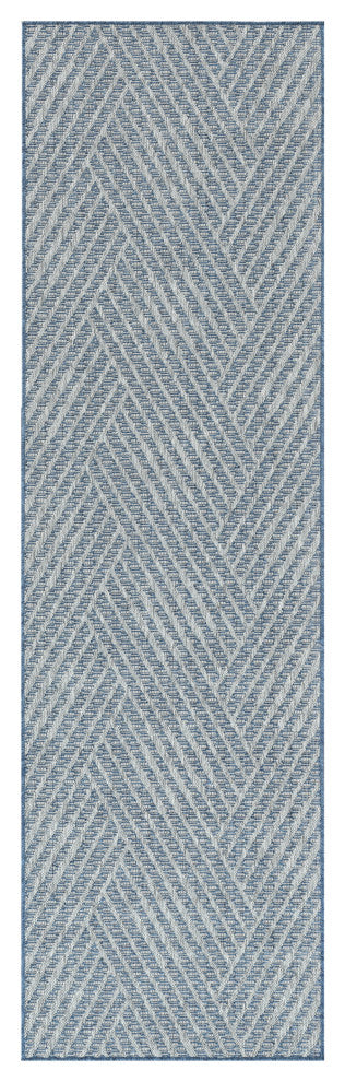 Maryland Abbel Runner, Blue, 2'4" x 8', Geometric