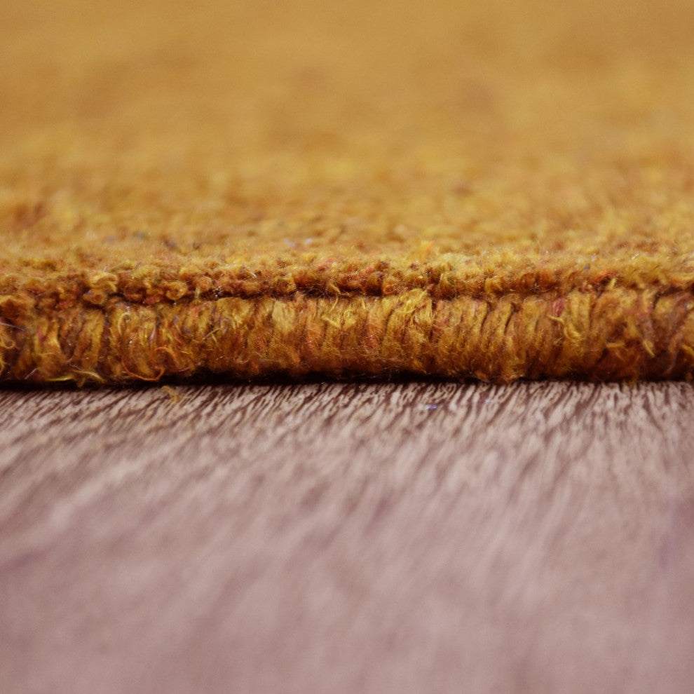 HAND KNOTTED LOOM SILK ECO-FRIENDLY AREA RUG -8'x10',Rectangle,Gold,Contemporary