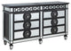 Benzara BM275057 8 Drawer Dresser With Mirror Trim & Sunburst, Black/Silver