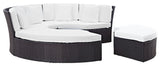 Espresso White Convene Circular Outdoor Patio Daybed Set
